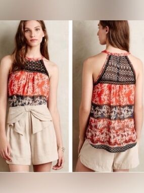 Anthropologie Meadow Rue Annora Tank Top Petite Large LP Sleeveless Blouse